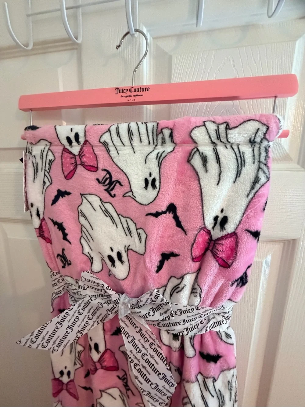 Juicy Couture Pink Ghost Print Kids Pajama Blanket